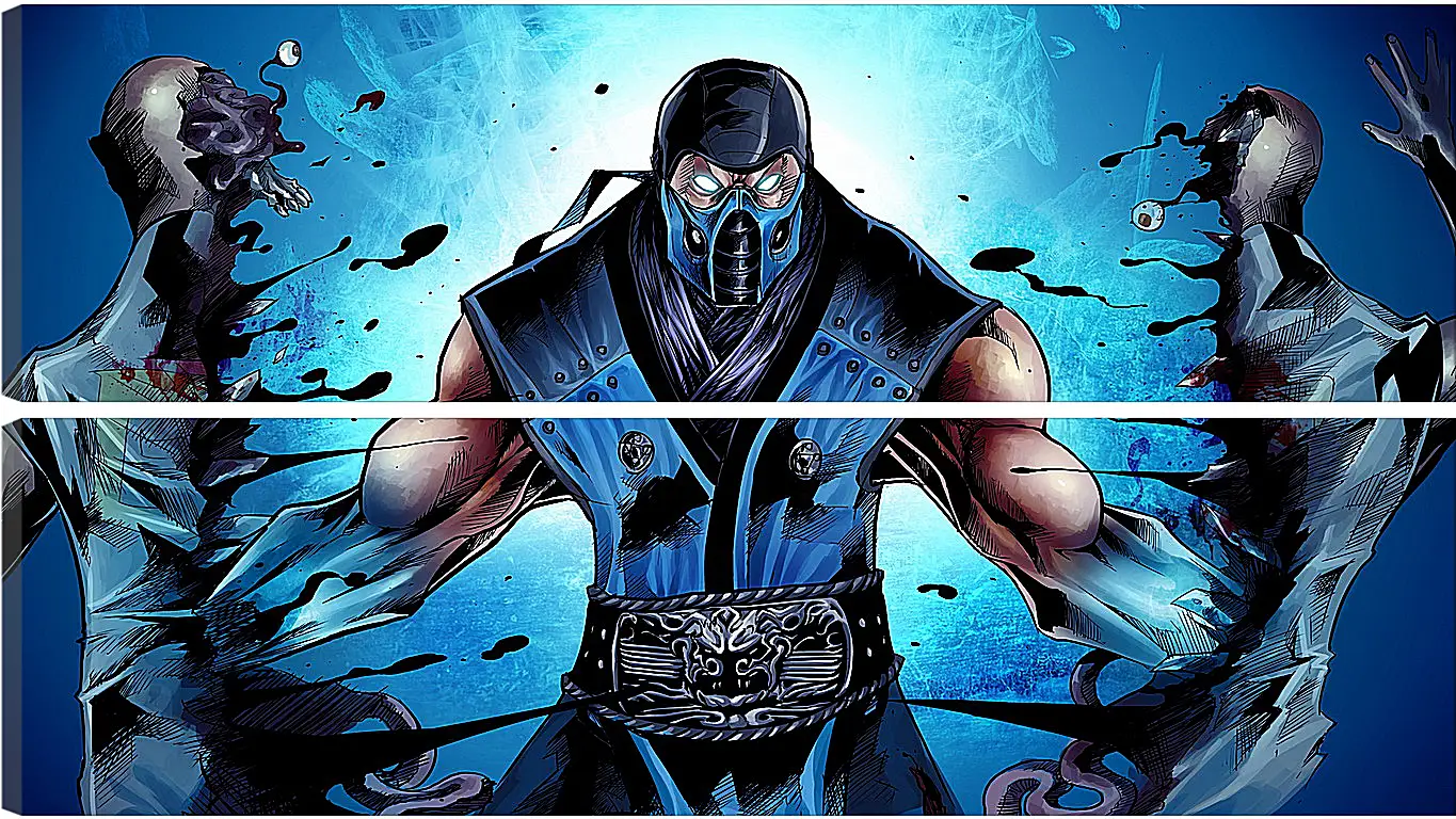 Модульная картина - mortal kombat, sub-zero, ninja