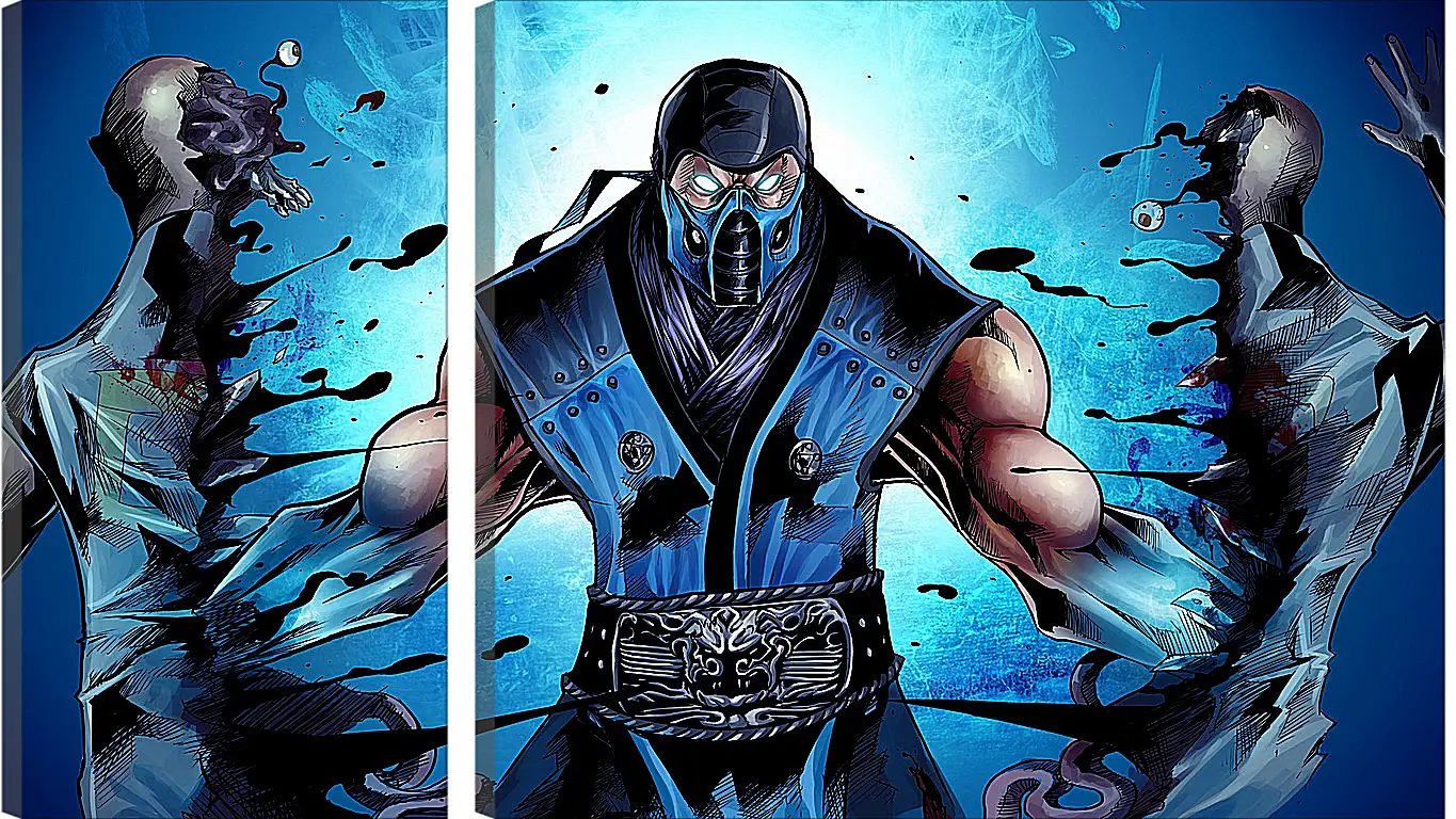 Модульная картина - mortal kombat, sub-zero, ninja