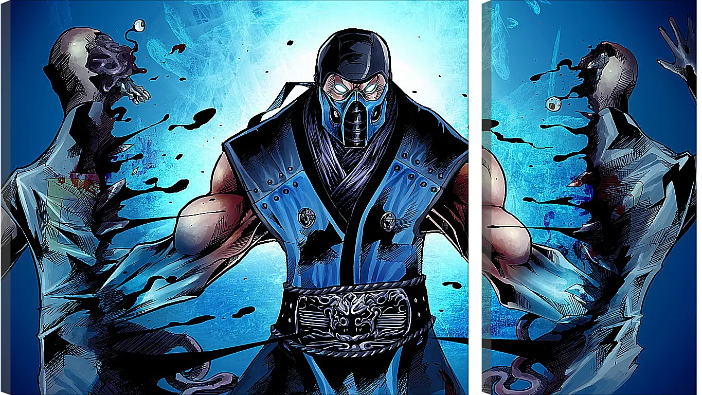 Модульная картина - mortal kombat, sub-zero, ninja