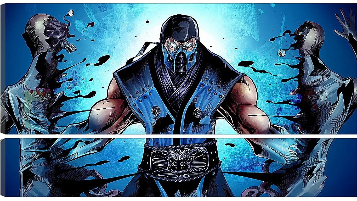 Модульная картина - mortal kombat, sub-zero, ninja