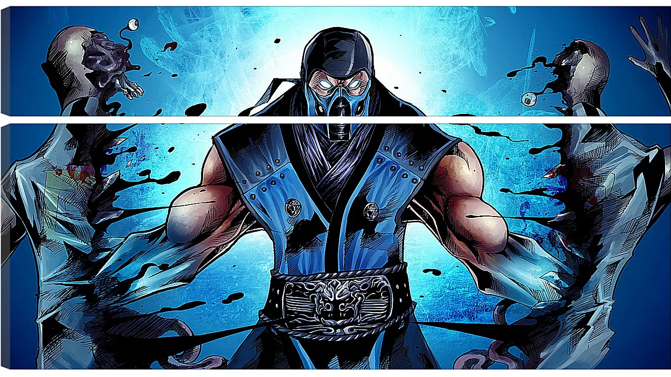 Модульная картина - mortal kombat, sub-zero, ninja