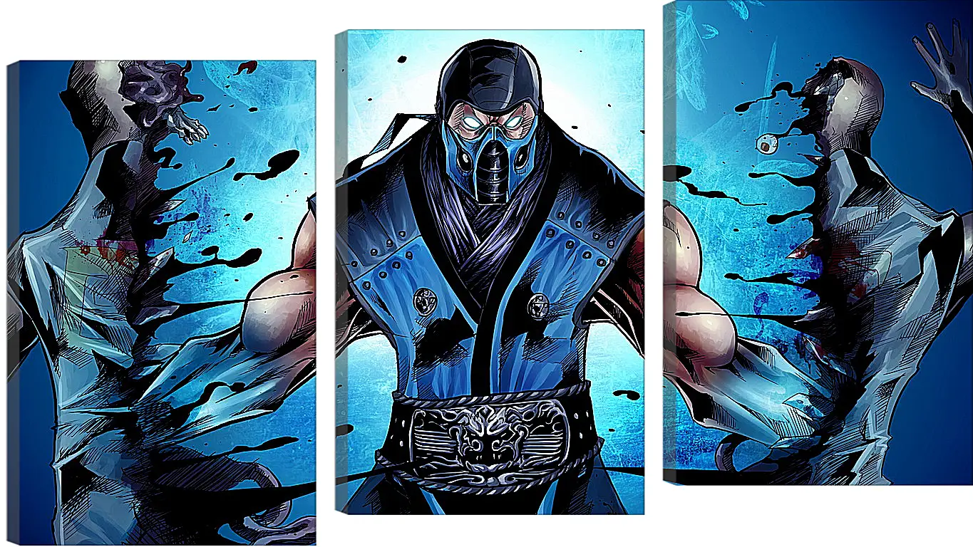 Модульная картина - mortal kombat, sub-zero, ninja