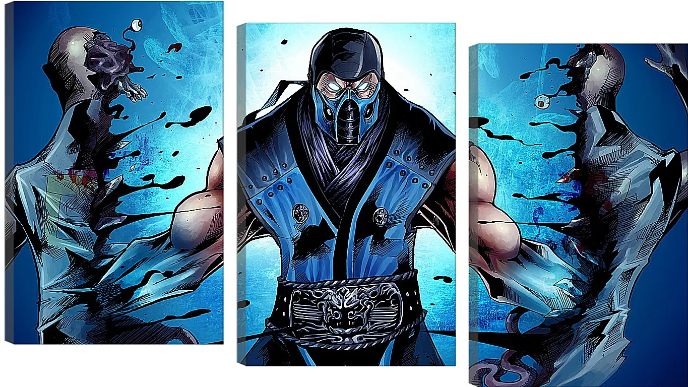 Модульная картина - mortal kombat, sub-zero, ninja