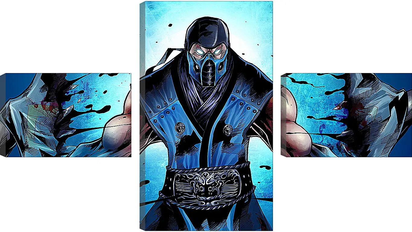 Модульная картина - mortal kombat, sub-zero, ninja