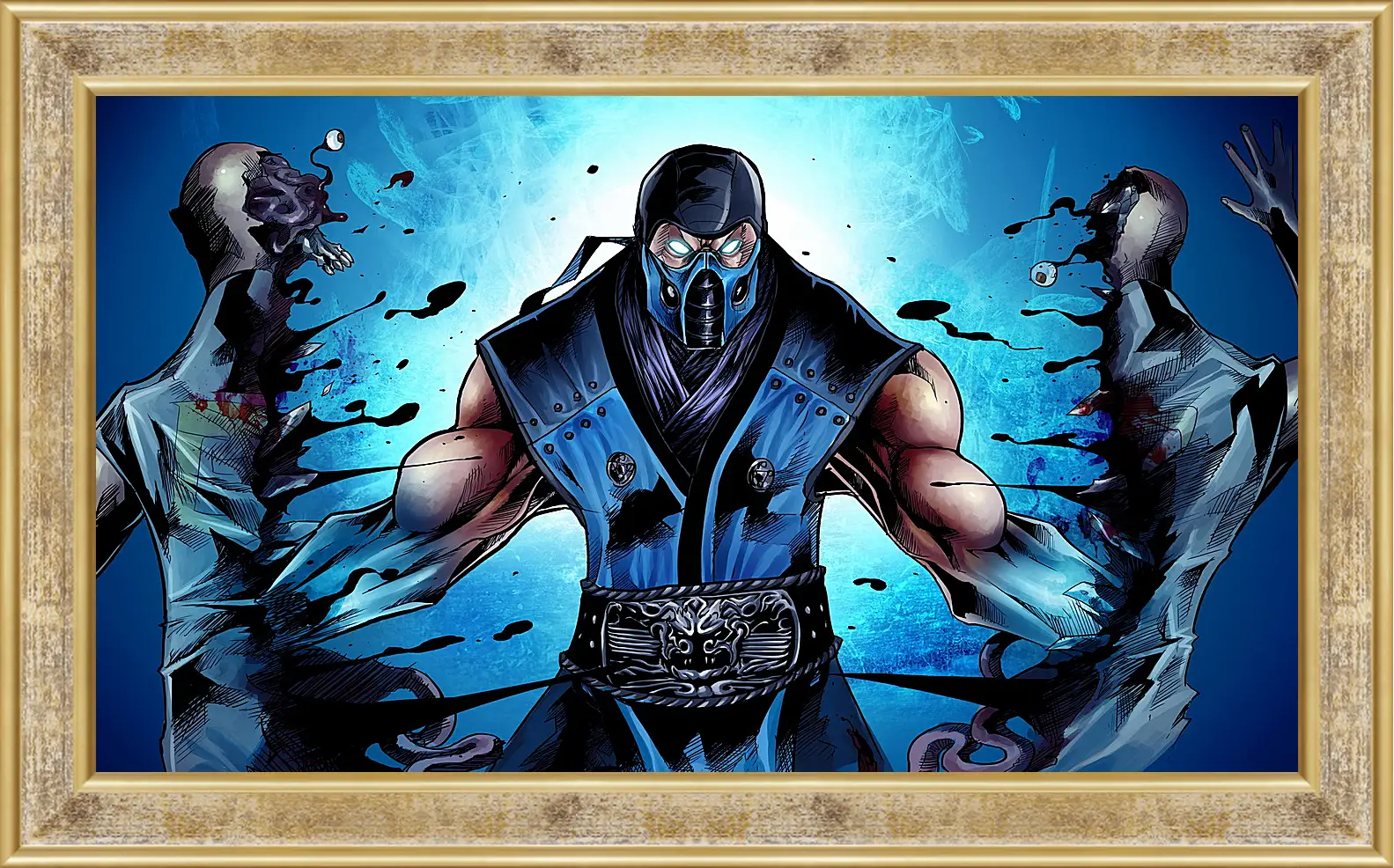 Картина в раме - mortal kombat, sub-zero, ninja