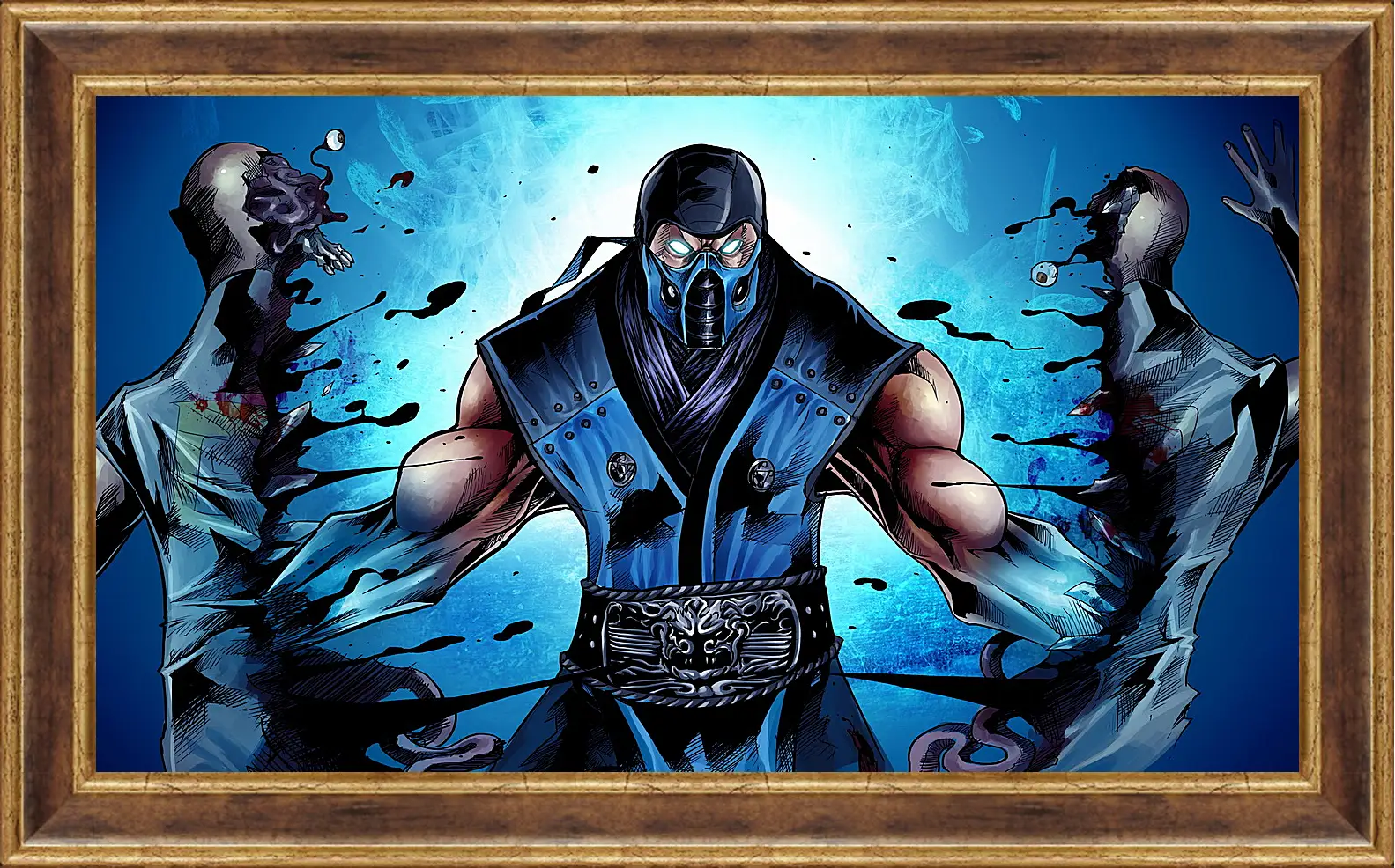 Картина в раме - mortal kombat, sub-zero, ninja