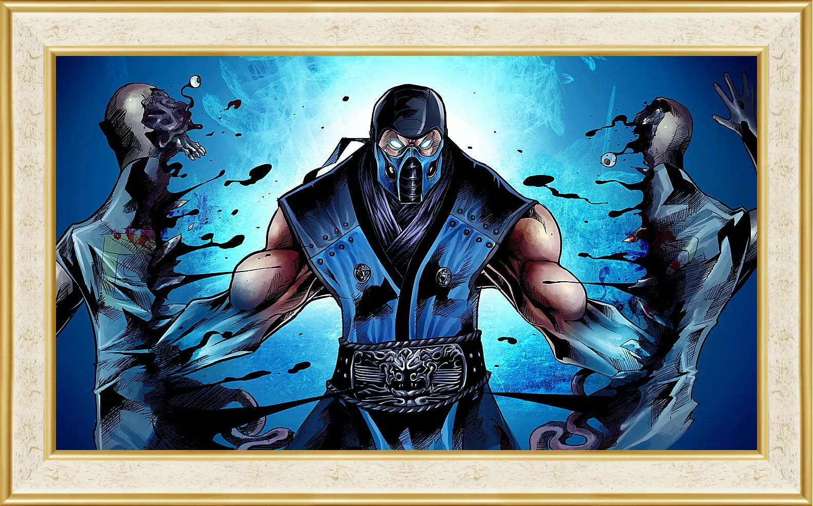 Картина в раме - mortal kombat, sub-zero, ninja