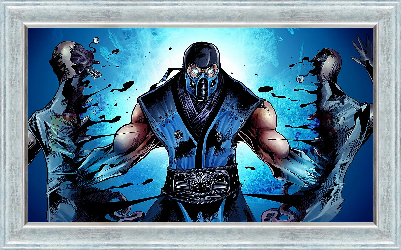 Картина в раме - mortal kombat, sub-zero, ninja