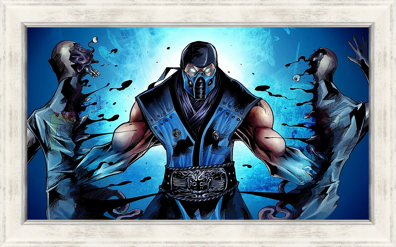 Картина в раме - mortal kombat, sub-zero, ninja