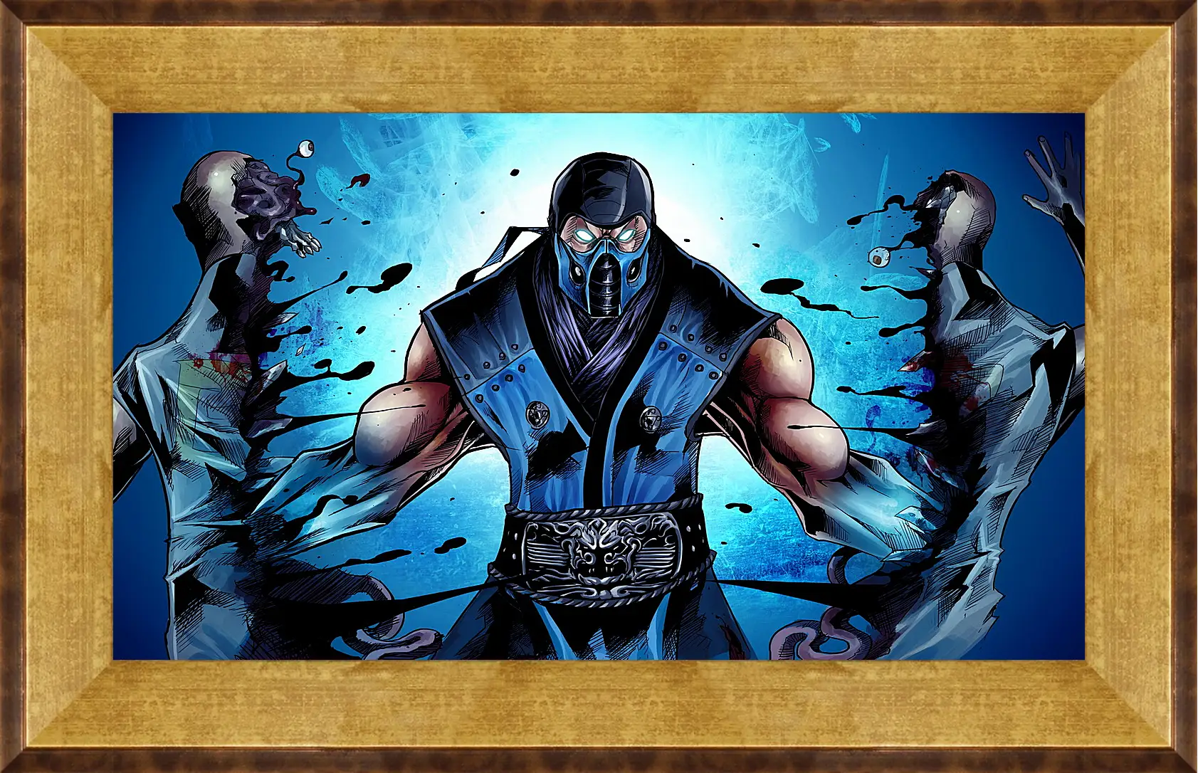 Картина в раме - mortal kombat, sub-zero, ninja