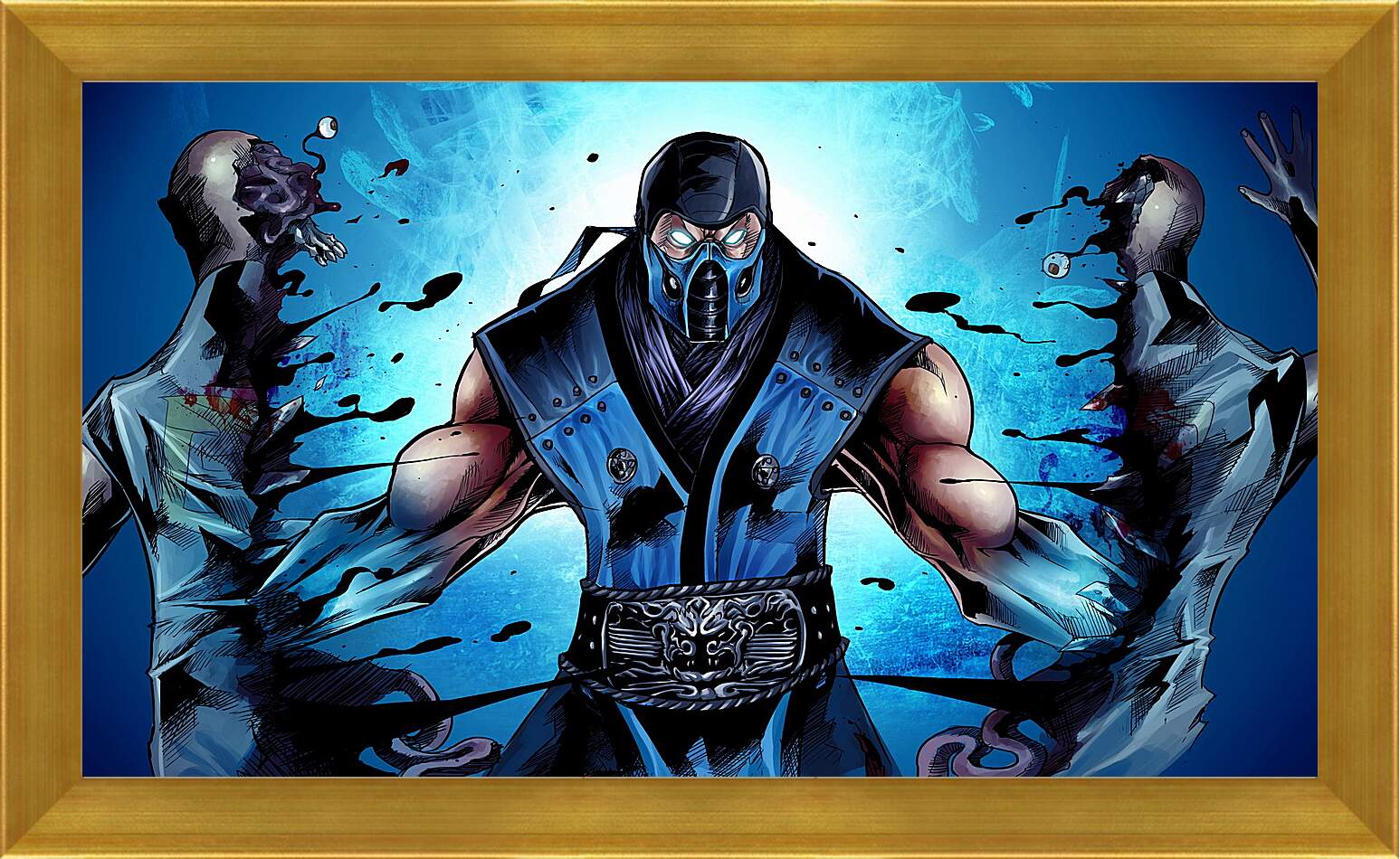 Картина в раме - mortal kombat, sub-zero, ninja