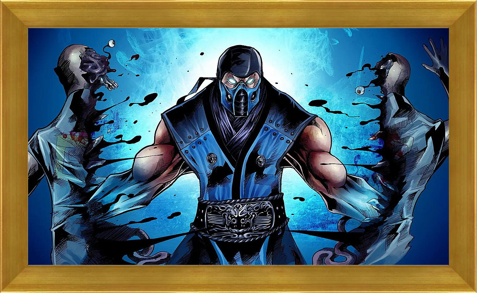 Картина в раме - mortal kombat, sub-zero, ninja