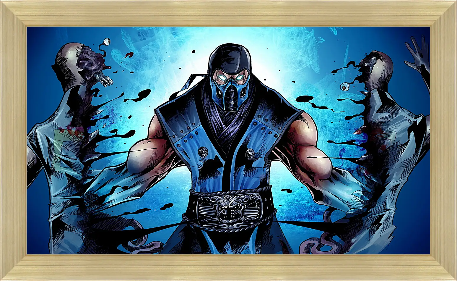 Картина в раме - mortal kombat, sub-zero, ninja