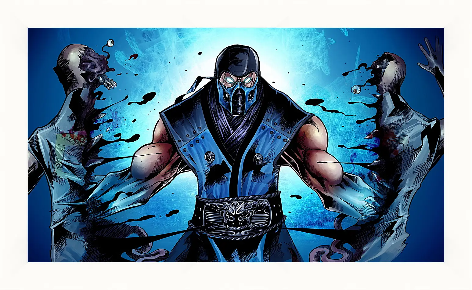 Картина в раме - mortal kombat, sub-zero, ninja