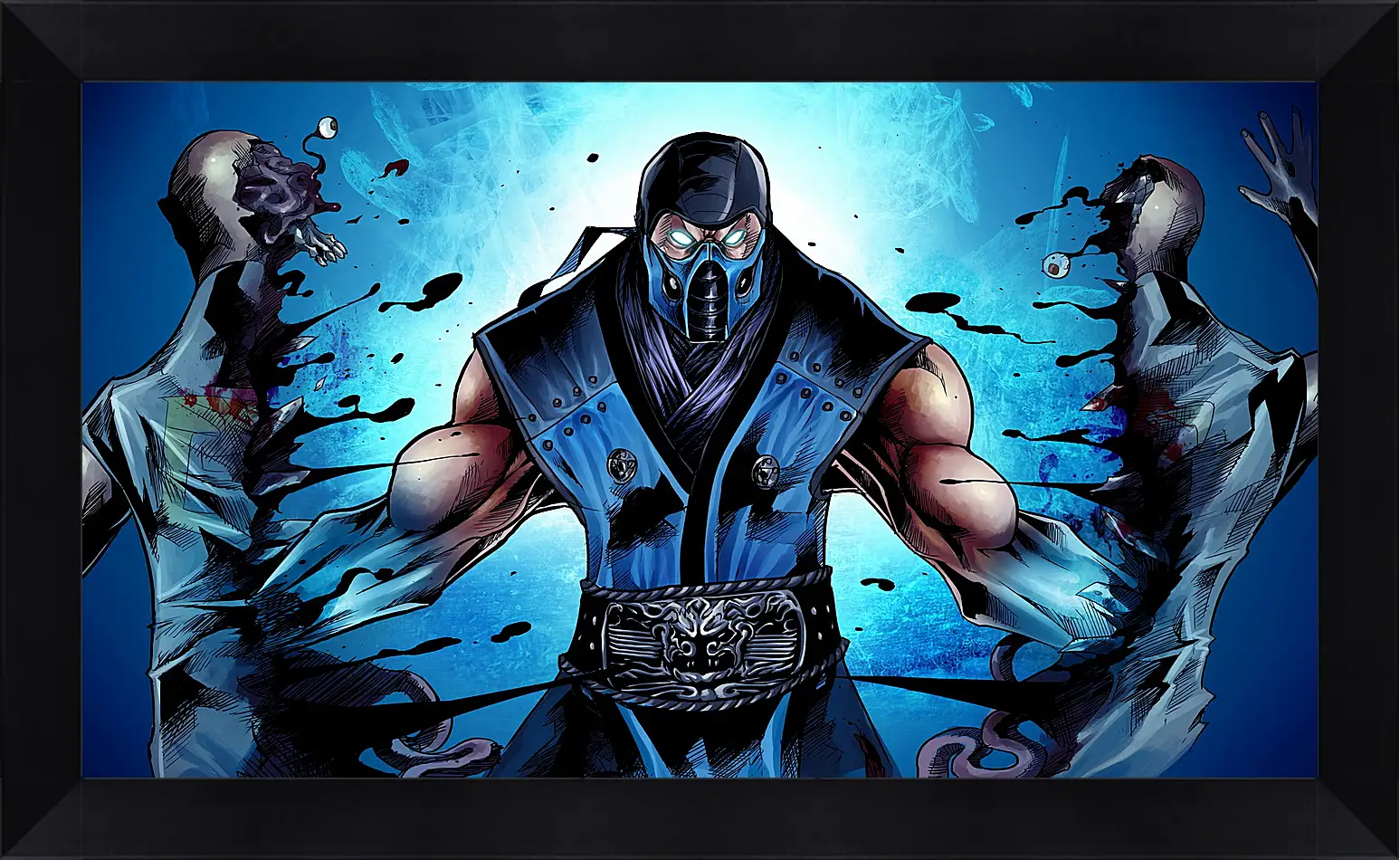 Картина в раме - mortal kombat, sub-zero, ninja