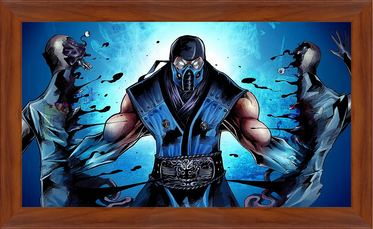 Картина в раме - mortal kombat, sub-zero, ninja