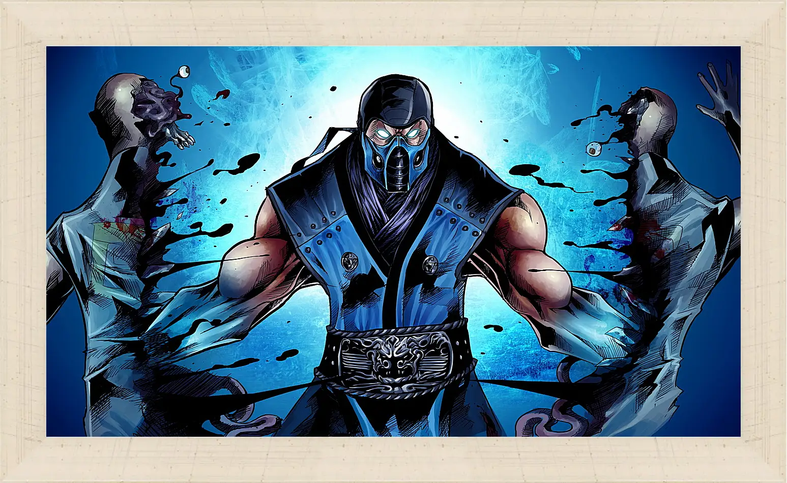 Картина в раме - mortal kombat, sub-zero, ninja