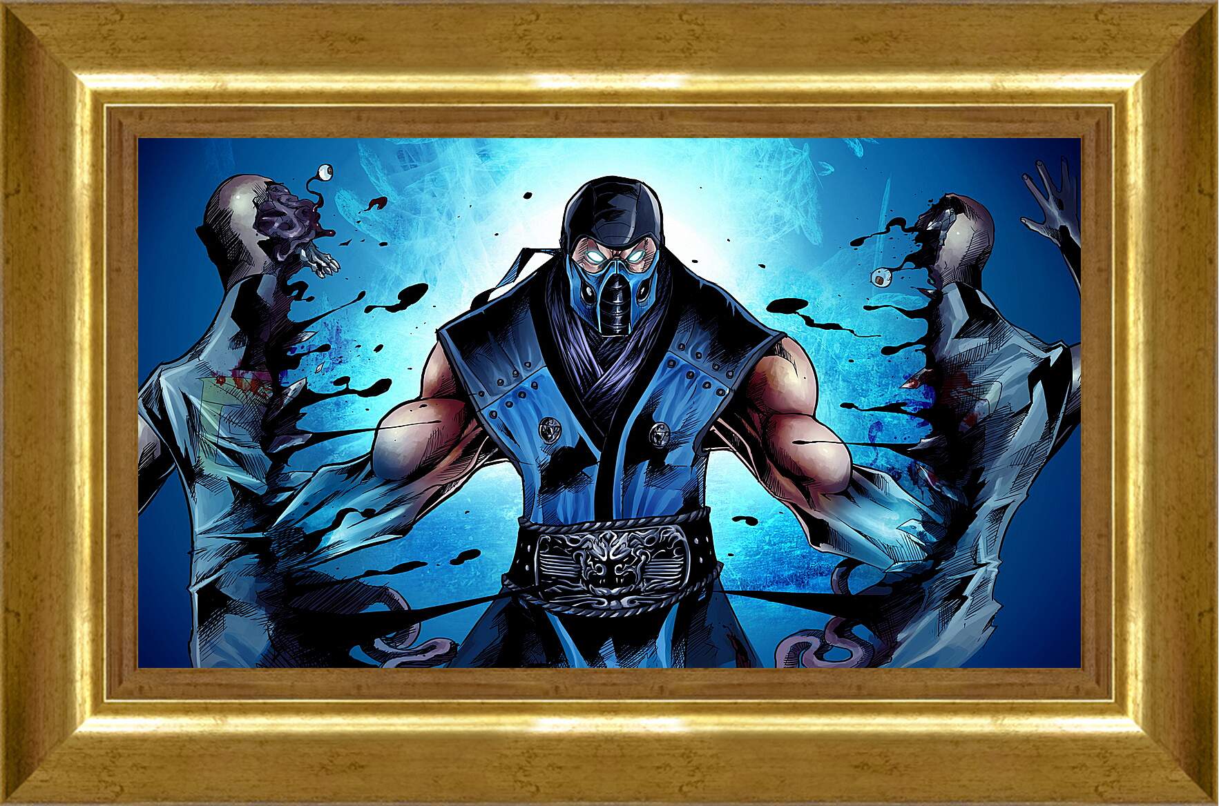 Картина в раме - mortal kombat, sub-zero, ninja