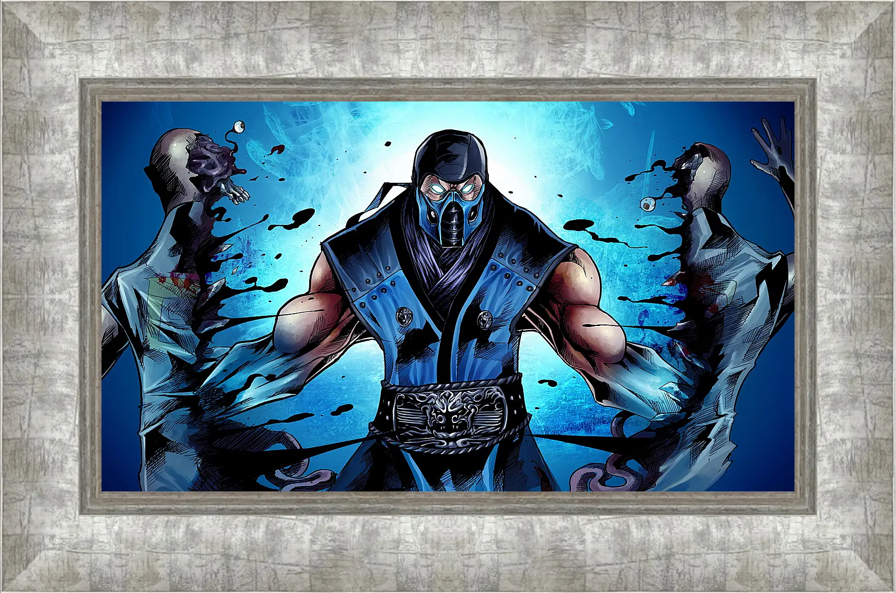 Картина в раме - mortal kombat, sub-zero, ninja