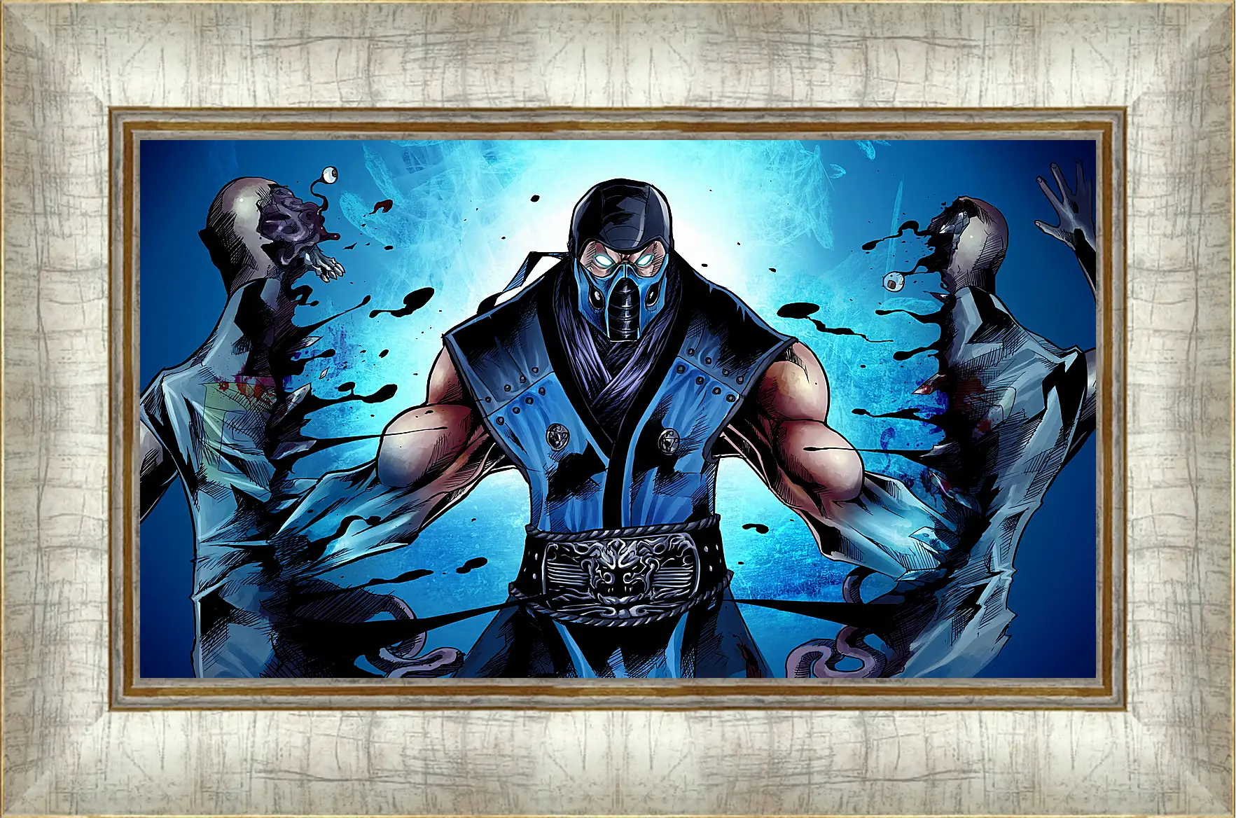 Картина в раме - mortal kombat, sub-zero, ninja