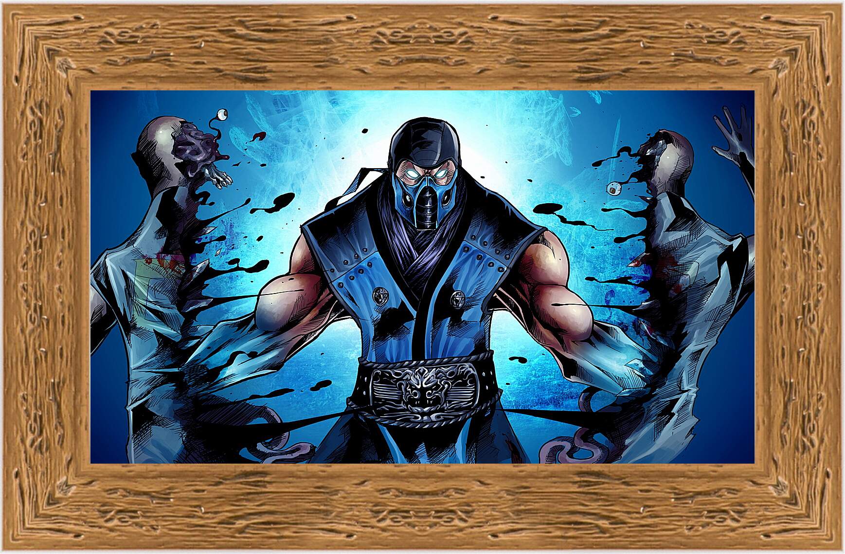 Картина в раме - mortal kombat, sub-zero, ninja