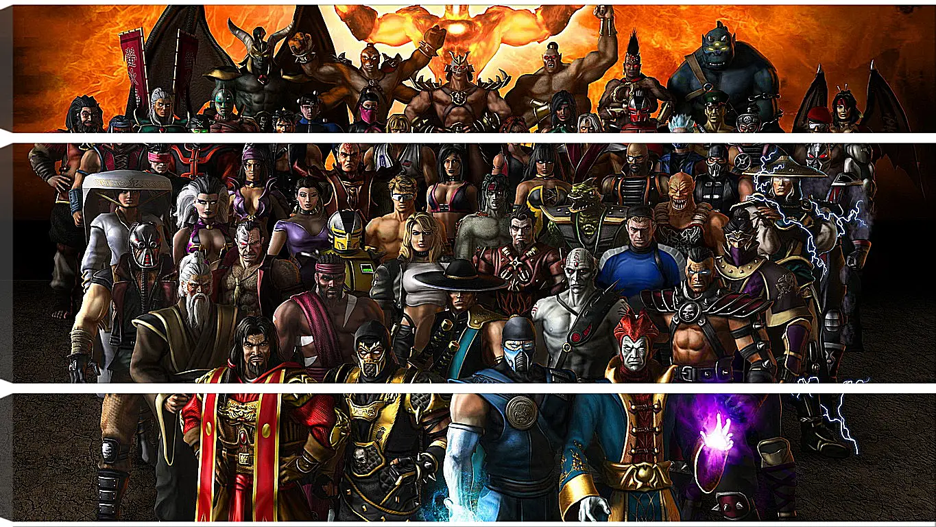 Модульная картина - mortal kombat, characters, faces