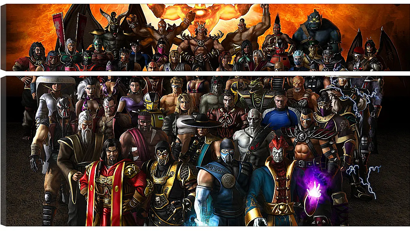 Модульная картина - mortal kombat, characters, faces