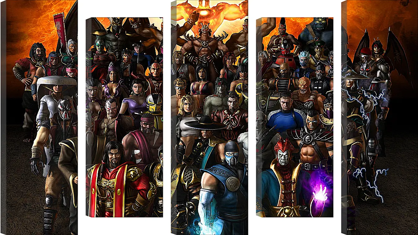 Модульная картина - mortal kombat, characters, faces