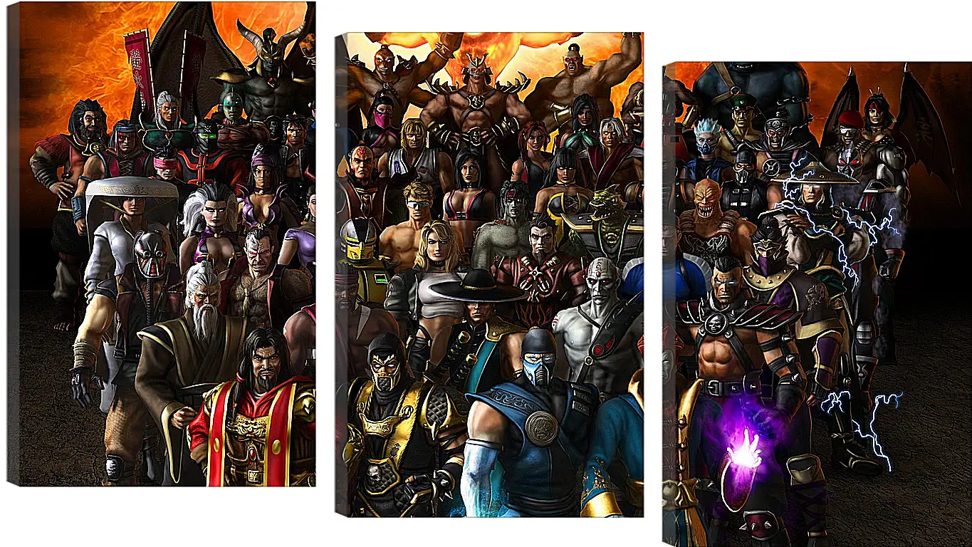 Модульная картина - mortal kombat, characters, faces