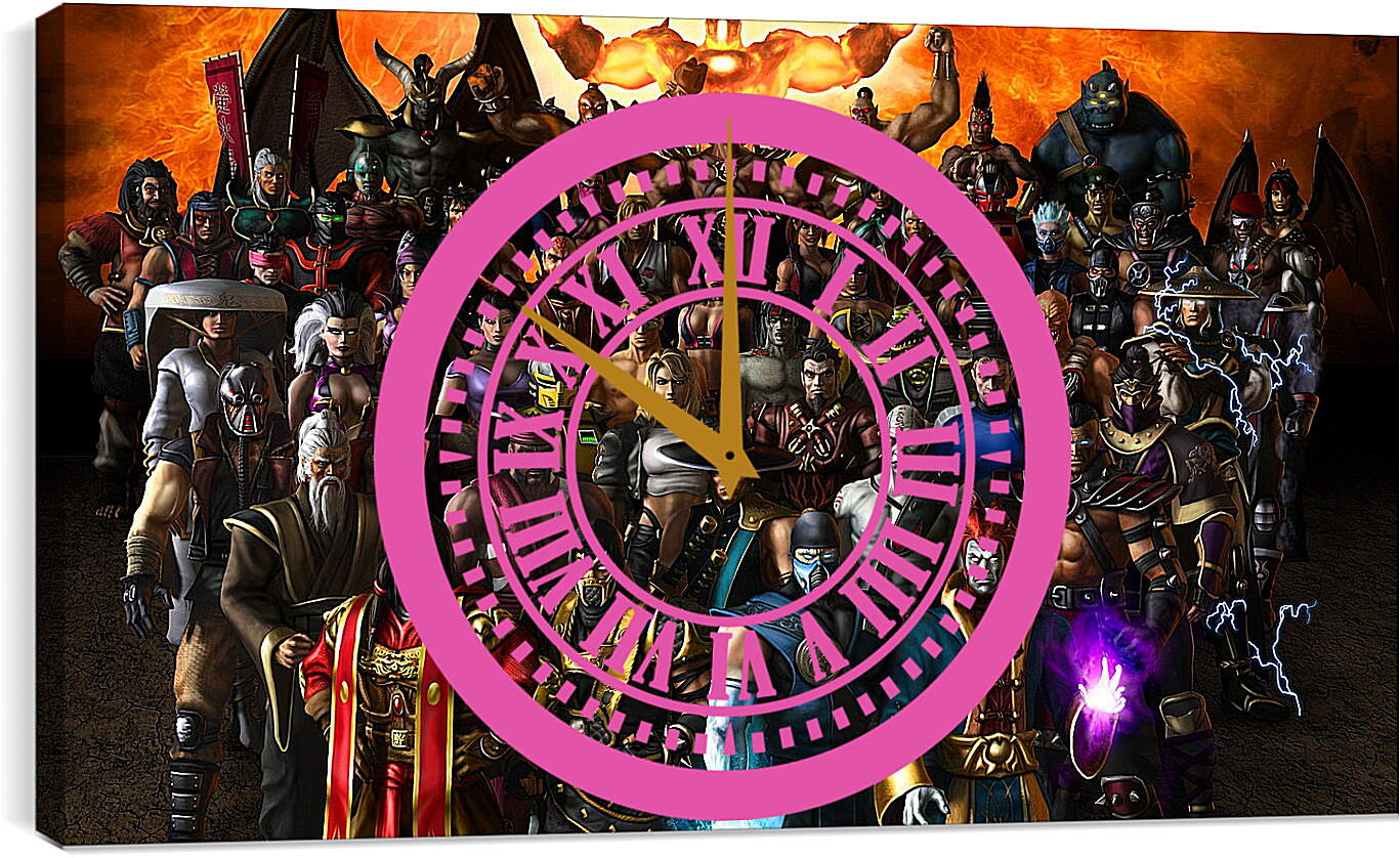 Часы картина - mortal kombat, characters, faces