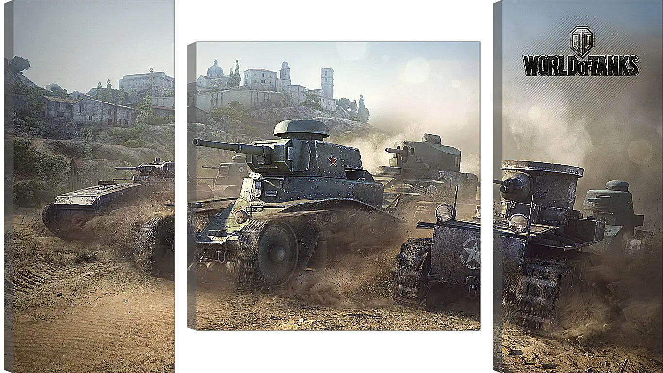 Модульная картина - world of tanks, t1, renault ft