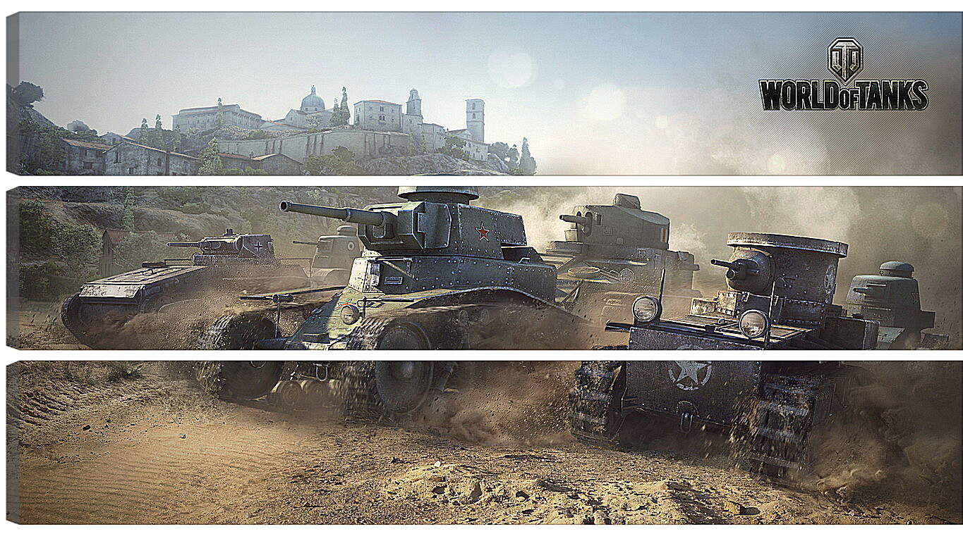 Модульная картина - world of tanks, t1, renault ft