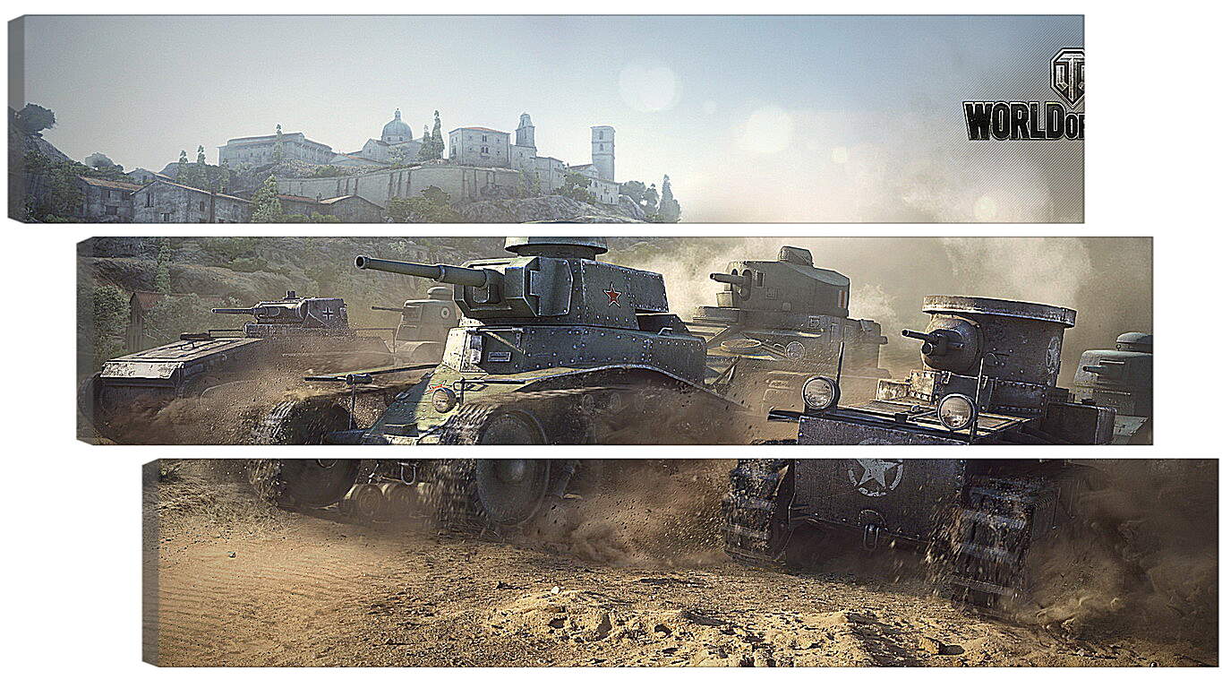 Модульная картина - world of tanks, t1, renault ft