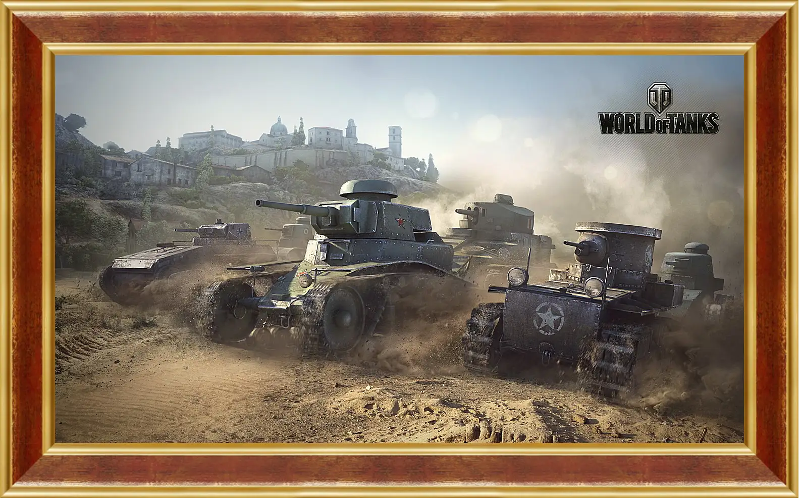 Картина в раме - world of tanks, t1, renault ft