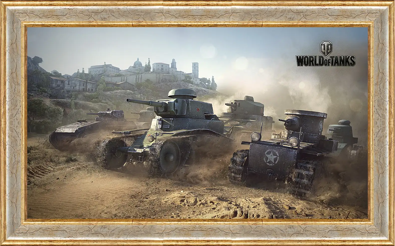 Картина в раме - world of tanks, t1, renault ft