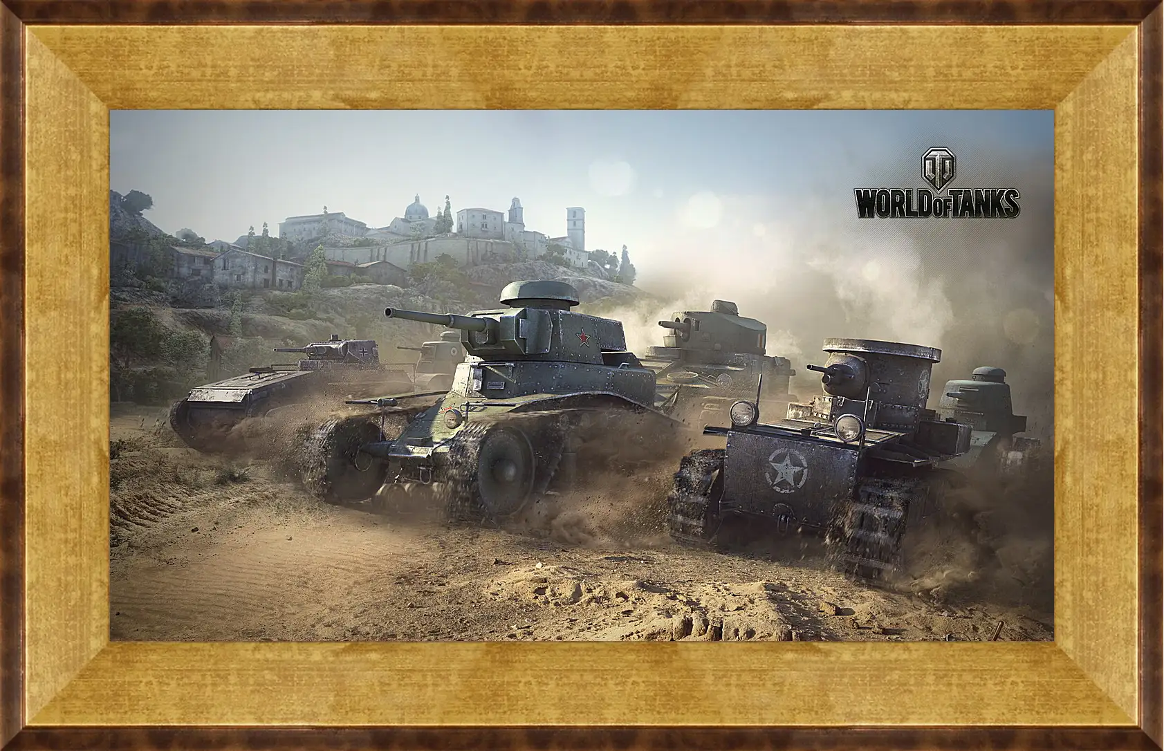 Картина в раме - world of tanks, t1, renault ft