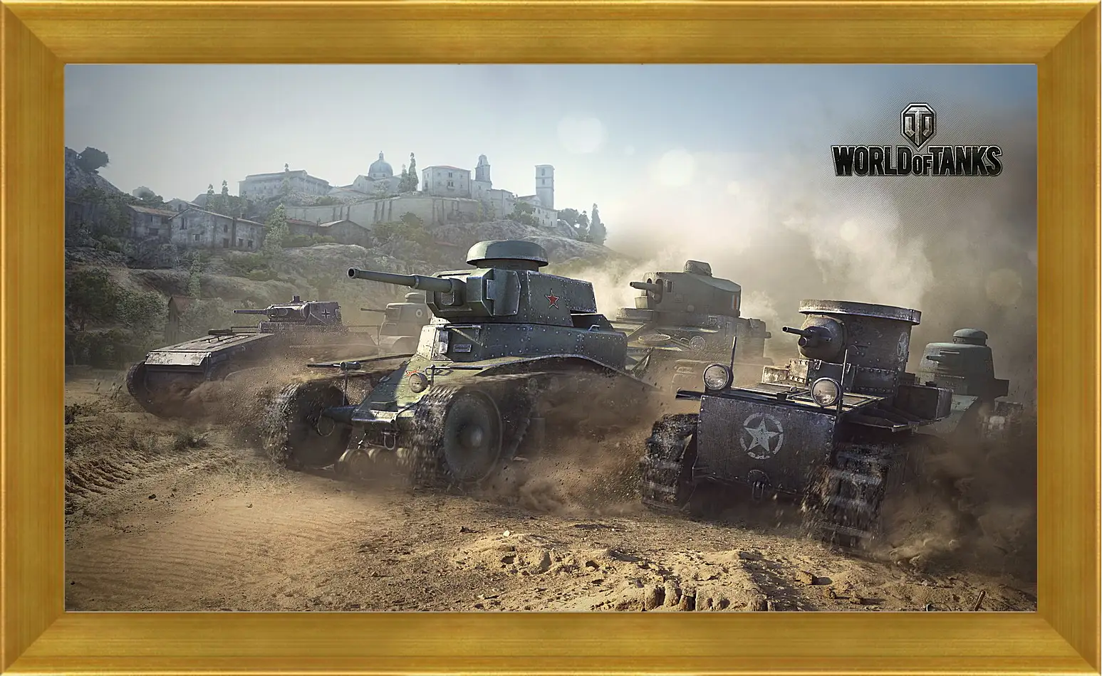 Картина в раме - world of tanks, t1, renault ft