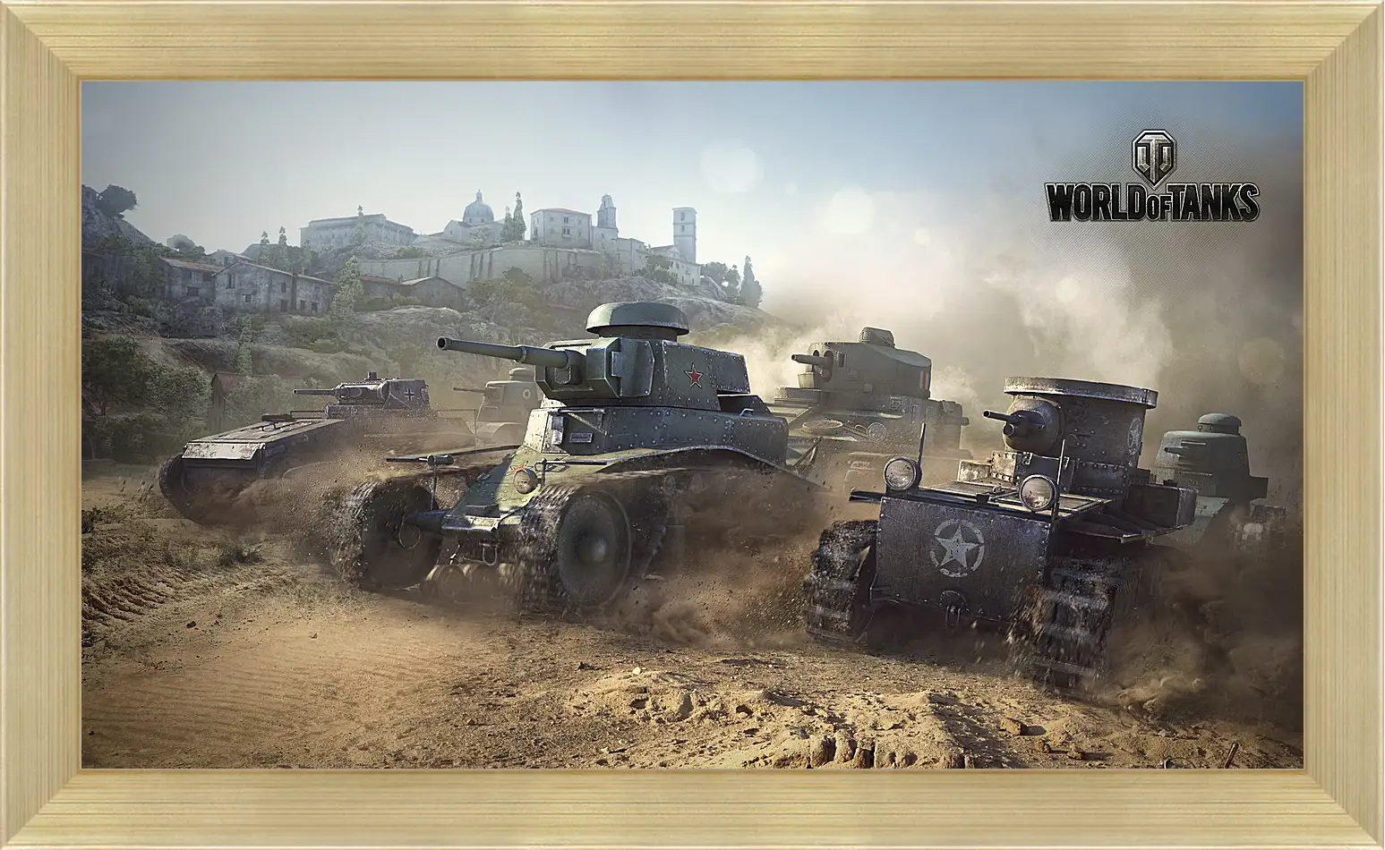 Картина в раме - world of tanks, t1, renault ft