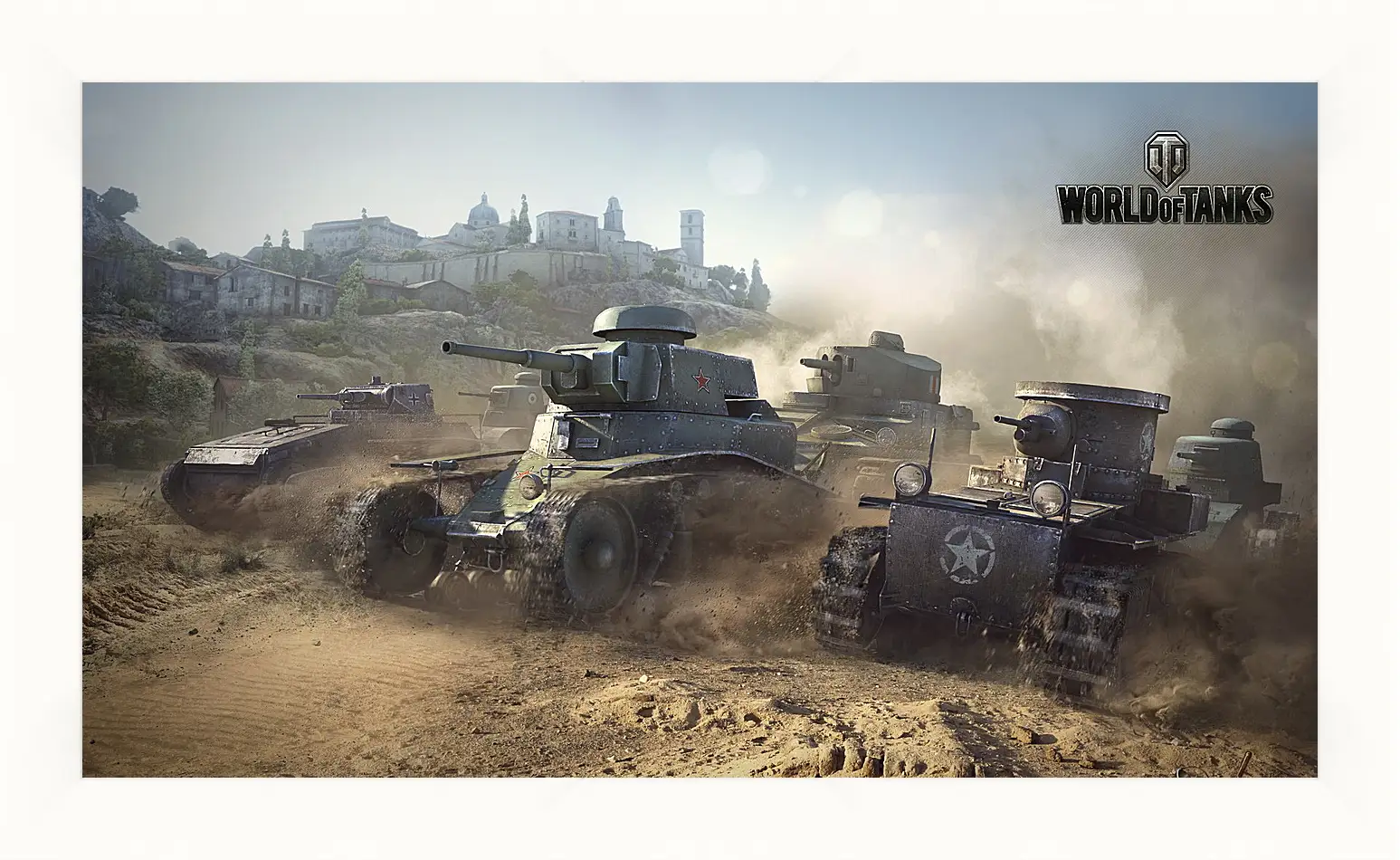 Картина в раме - world of tanks, t1, renault ft