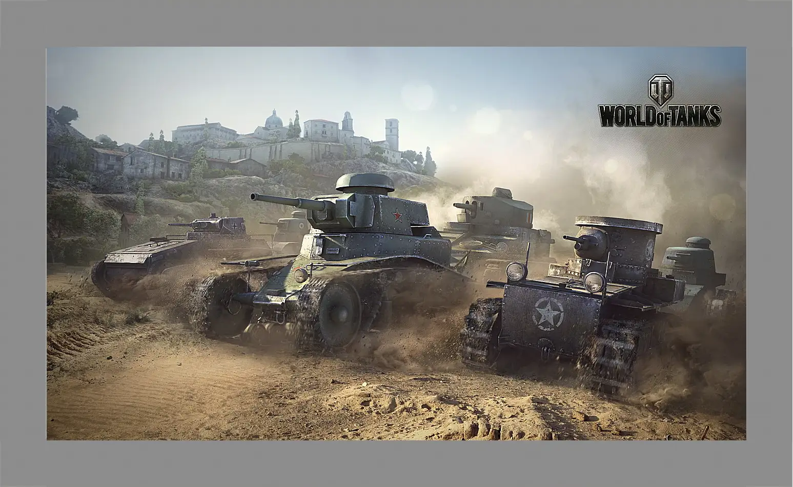 Картина в раме - world of tanks, t1, renault ft