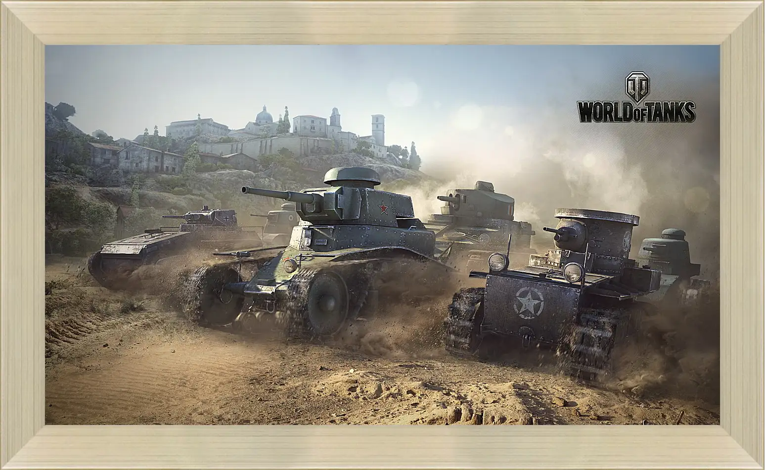 Картина в раме - world of tanks, t1, renault ft