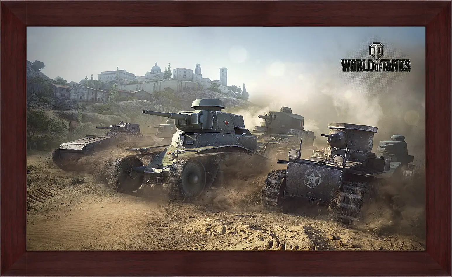 Картина в раме - world of tanks, t1, renault ft