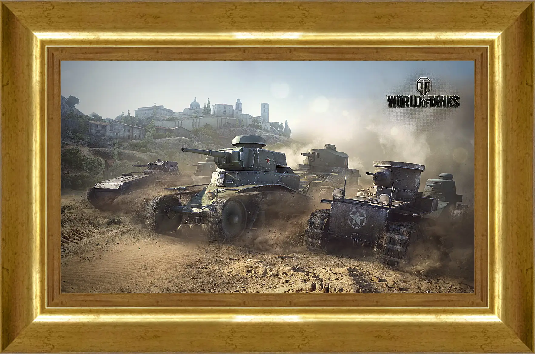 Картина в раме - world of tanks, t1, renault ft