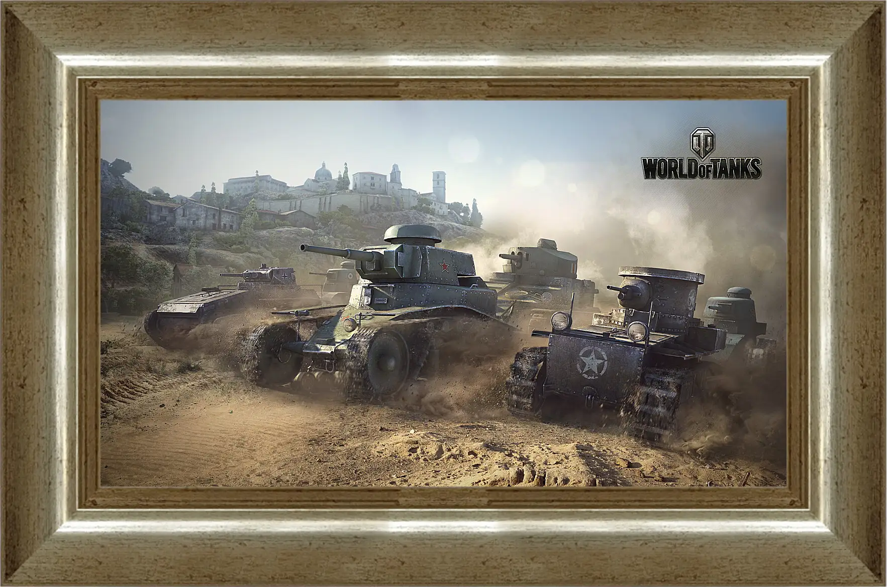 Картина в раме - world of tanks, t1, renault ft