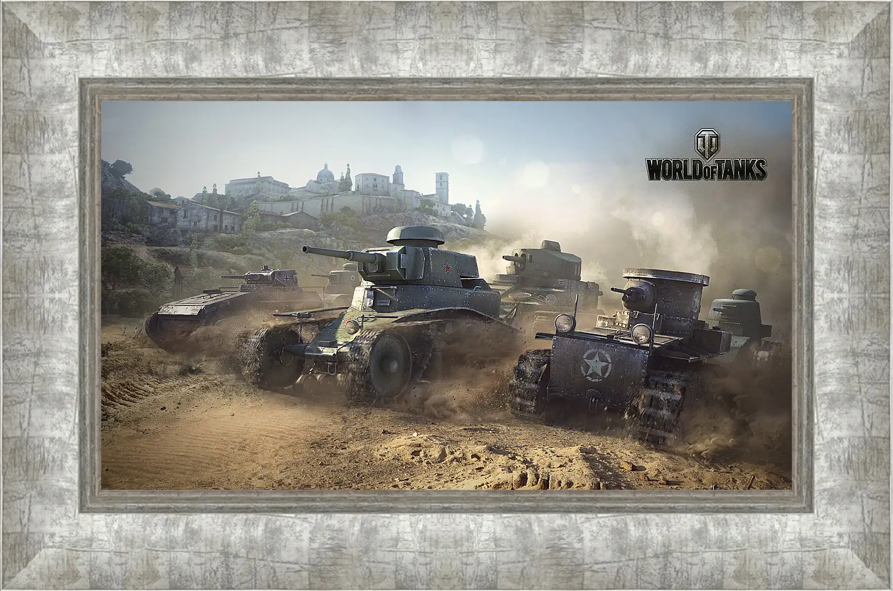 Картина в раме - world of tanks, t1, renault ft