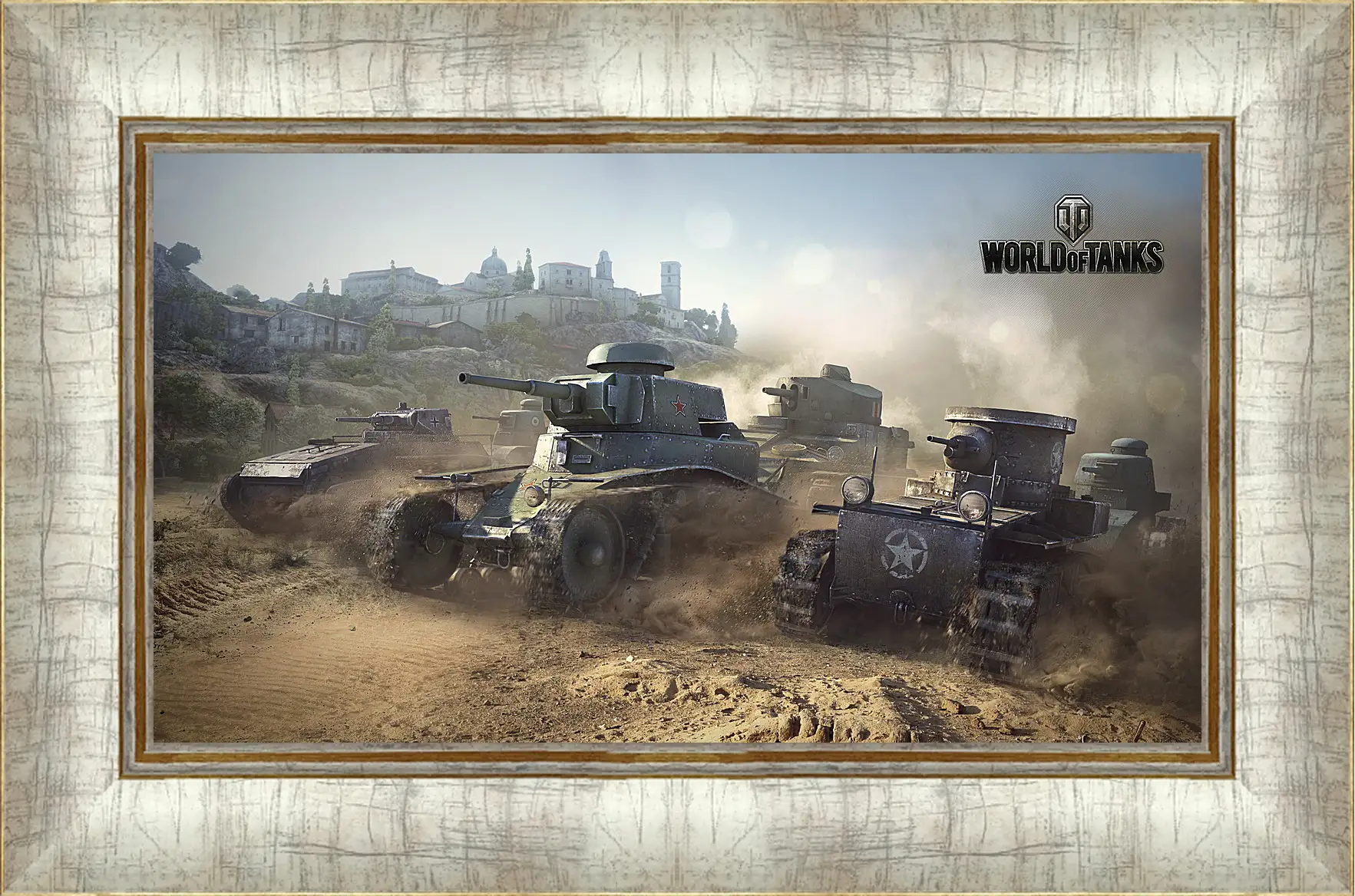 Картина в раме - world of tanks, t1, renault ft