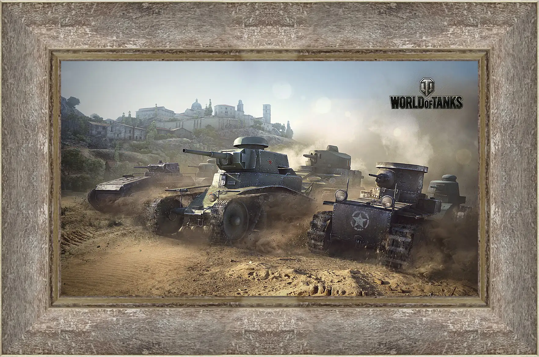 Картина в раме - world of tanks, t1, renault ft