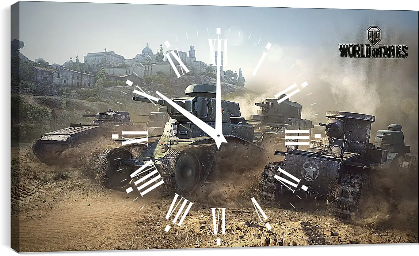 Часы картина - world of tanks, t1, renault ft