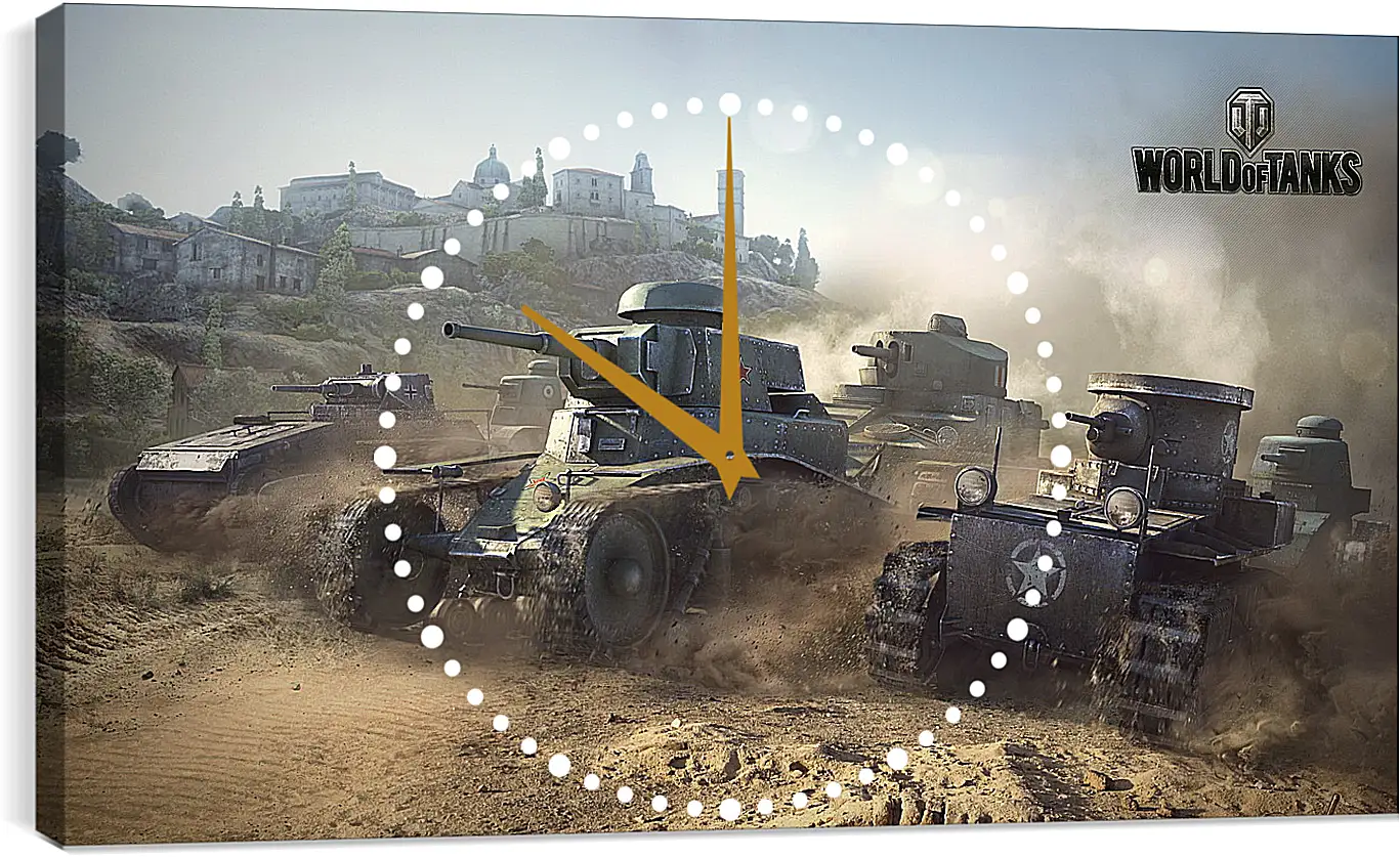 Часы картина - world of tanks, t1, renault ft