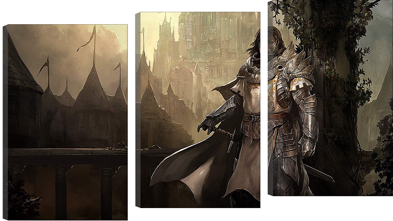 Модульная картина - guild wars 2, castle, fog
